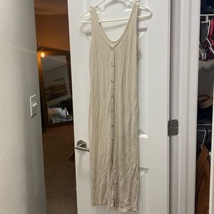 Tan linen dress